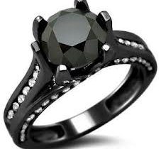 Antique Style Black Diamond Engagement Rings