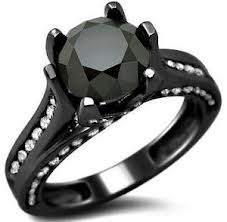 Antique Style Black Diamond Engagement Rings