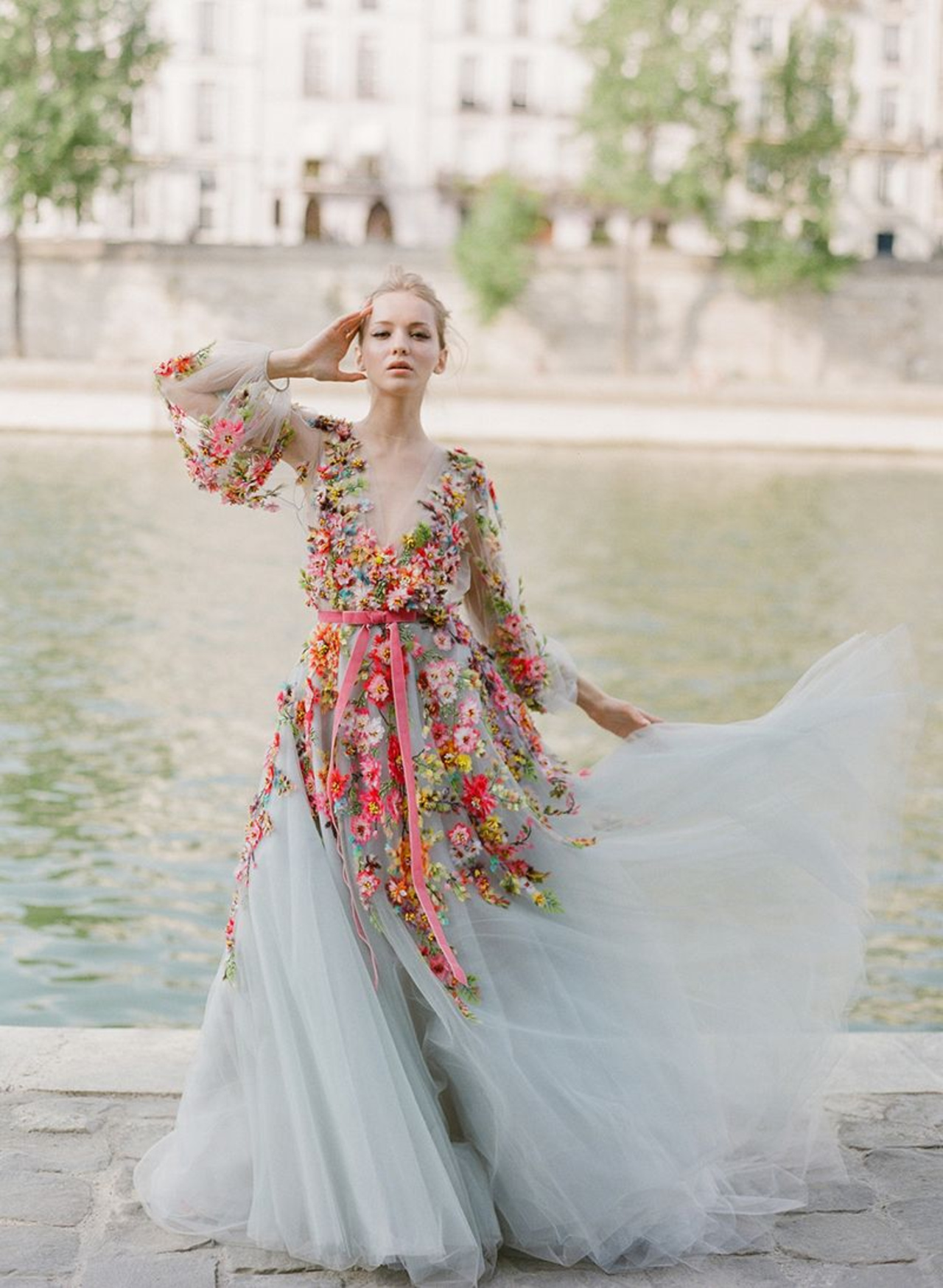 Colorful Floral Style Wedding Dresses 1