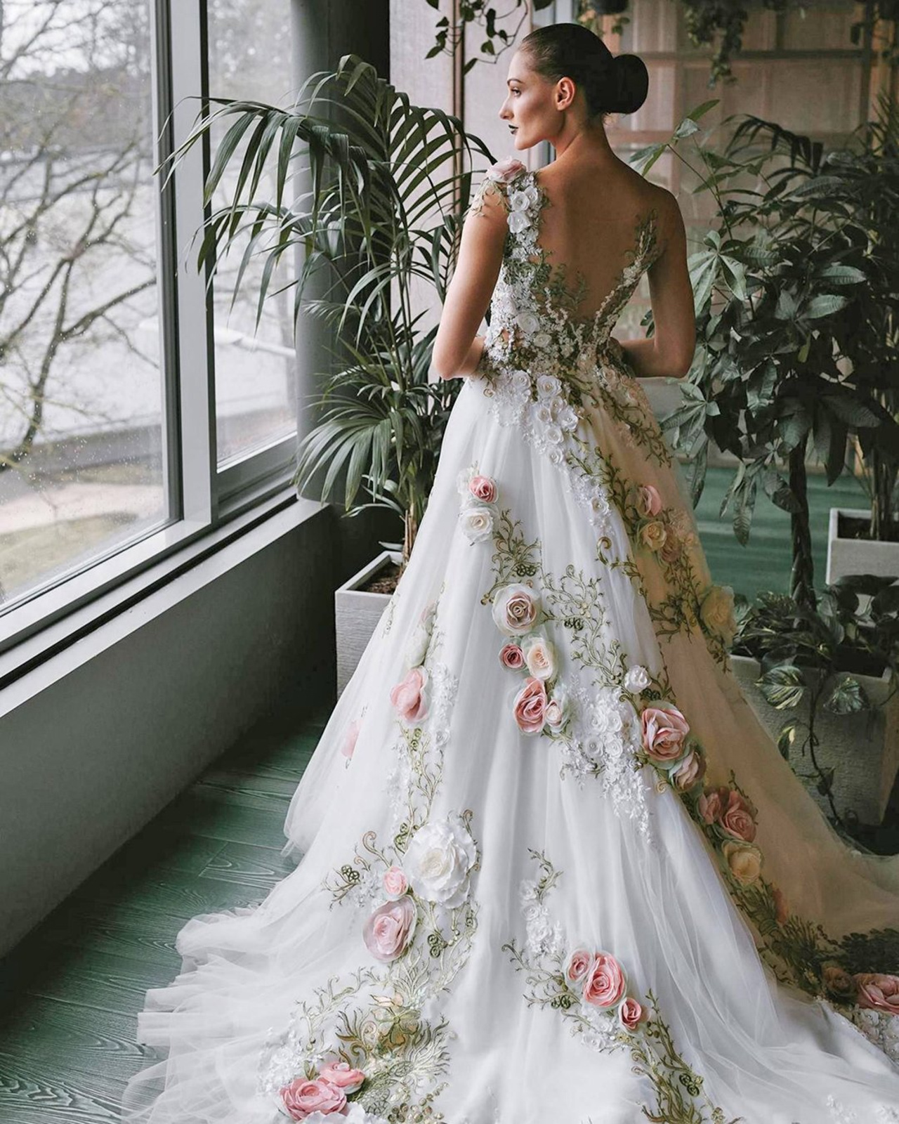 Colorful Floral Style Wedding Dresses 3