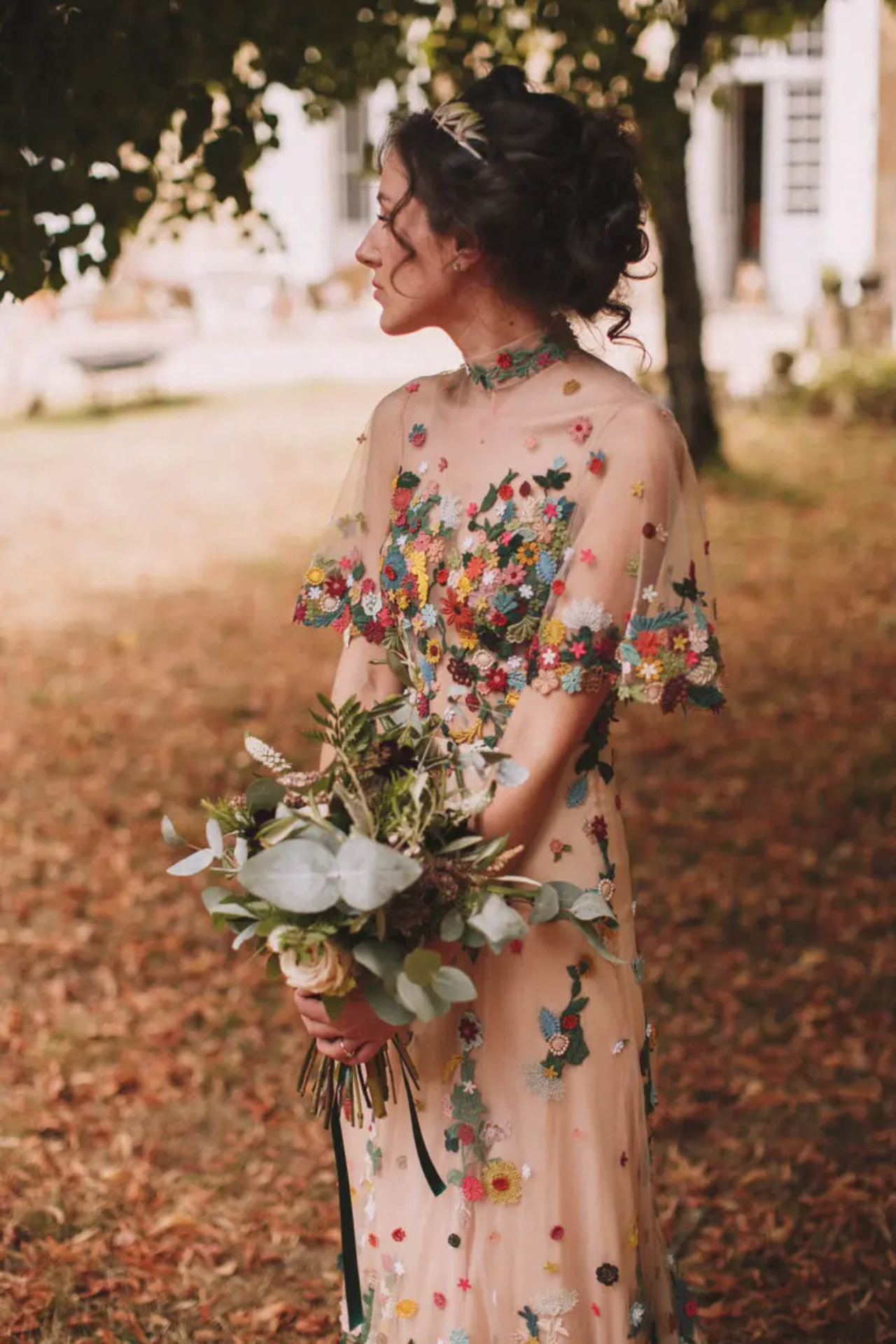 Colorful Floral Style Wedding Dresses 4