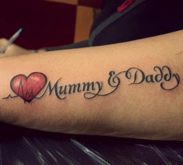 dad mom Name Tattoo