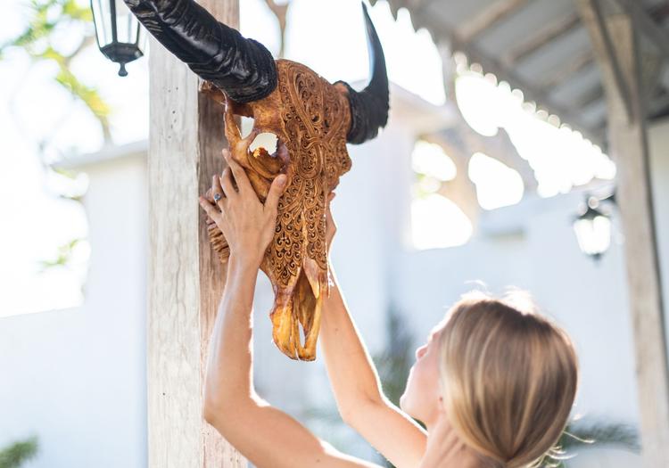 decorated animal skulls