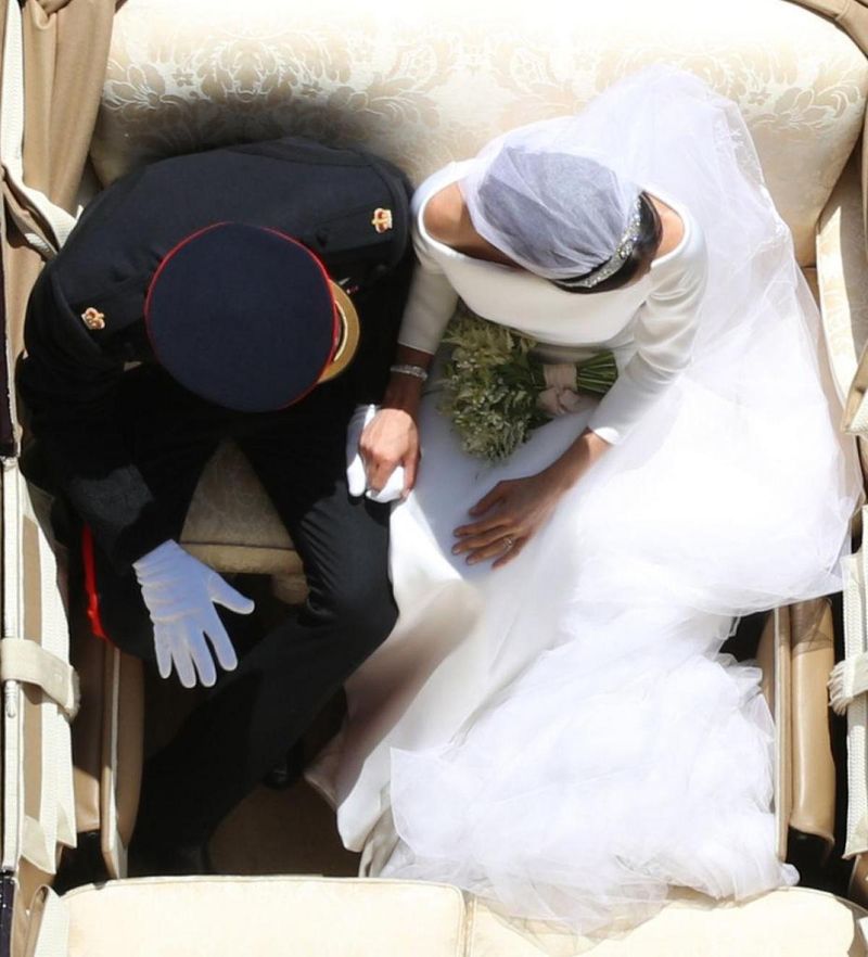 harry and meghan from above Overhead Wedding Photo