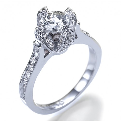 Ice Flower Diamond Engagement Ring