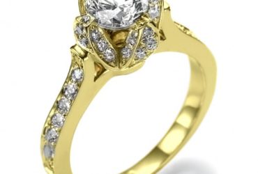 Ice Flower Unique Designer Diamond 4 Prong Engagement Ring