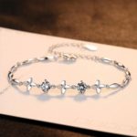 Lucky four-leaf clover bracelet for her