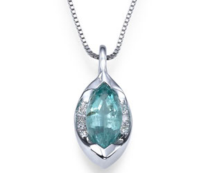 Marquise Emerald And Diamond Pendant