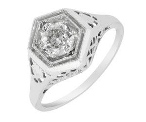 Old Mine Cut Diamond Ring