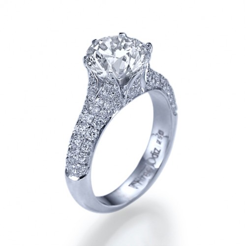 Pomegranate Round Cut Diamond Ring