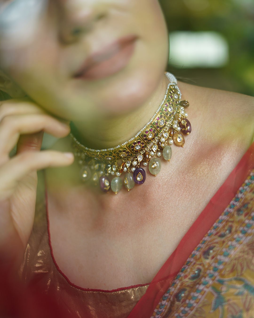 Pretty Polki Necklace and Earrings