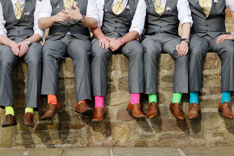 Sock Shot Wedding Party Photo