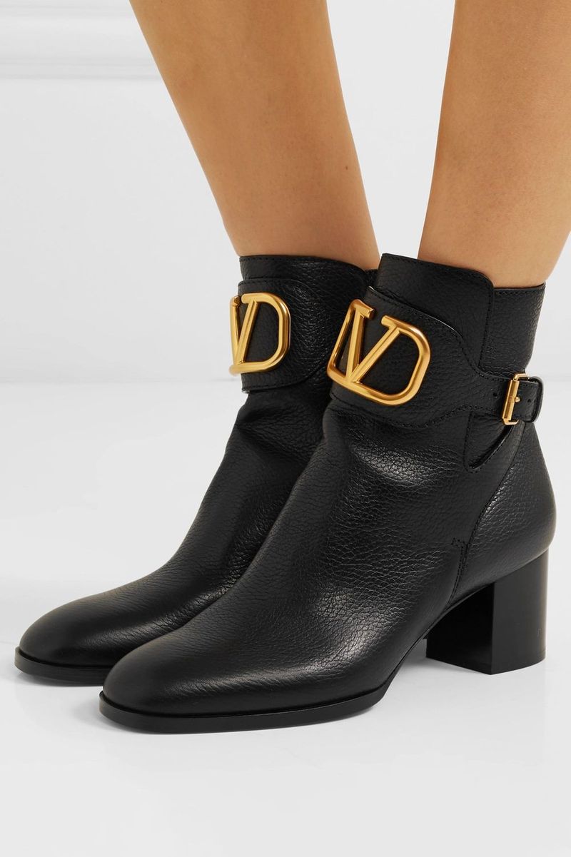 Valentino Garavani Vlogo Leather Ankle Boots