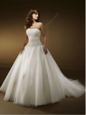 Embroidery Satin Organza Wedding Dress