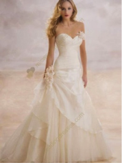 Line Sweetheart Floor Length Satin Wedding Dress